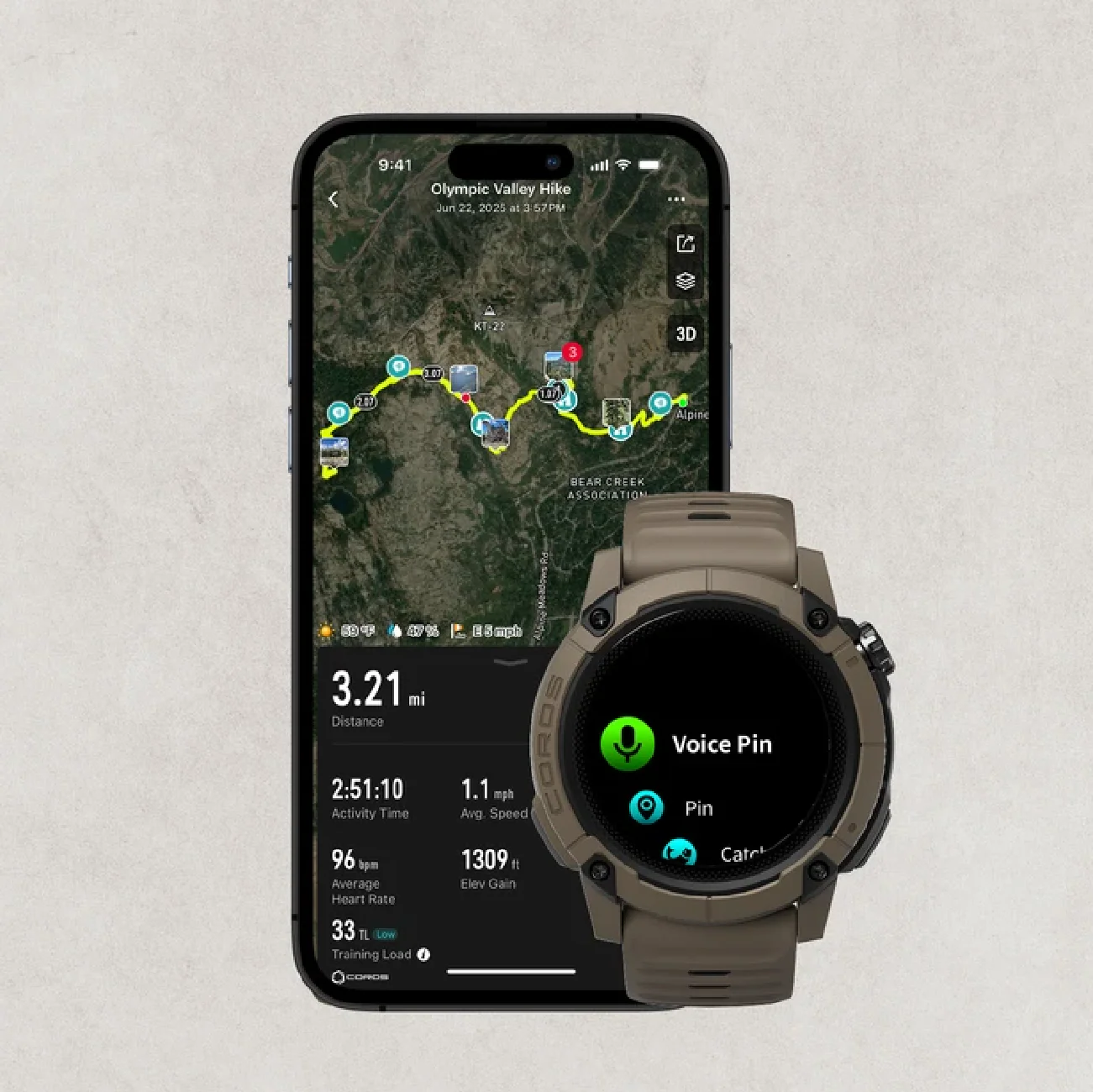 COROS NOMAD GPS Adventure Watch- Brown - Image 3