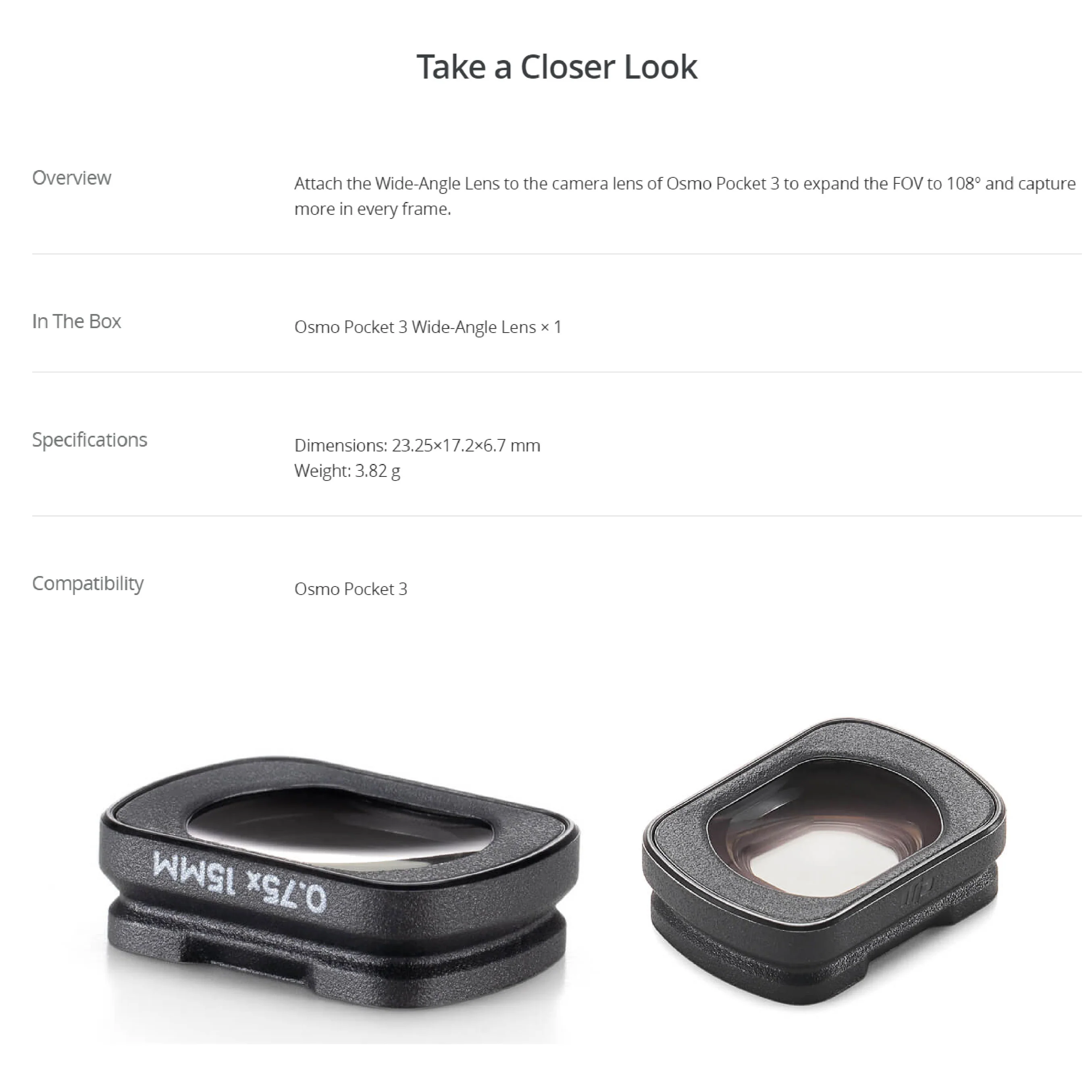 DJI Osmo Pocket 3 Wide-Angle Lens - Image 3