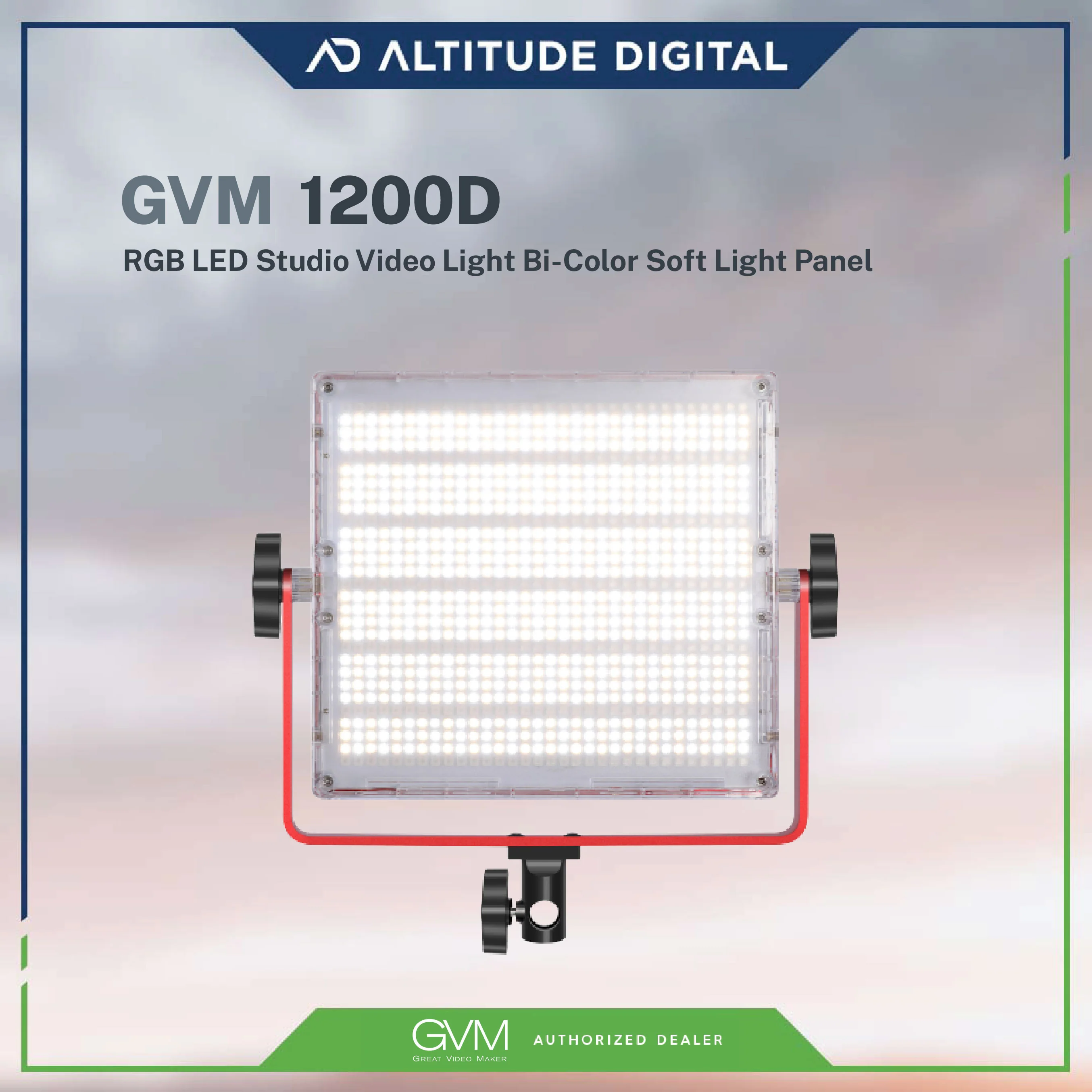 GVM 1200D 50W RGB LED Studio Video Light Bi-Color Light Panel - Image 4