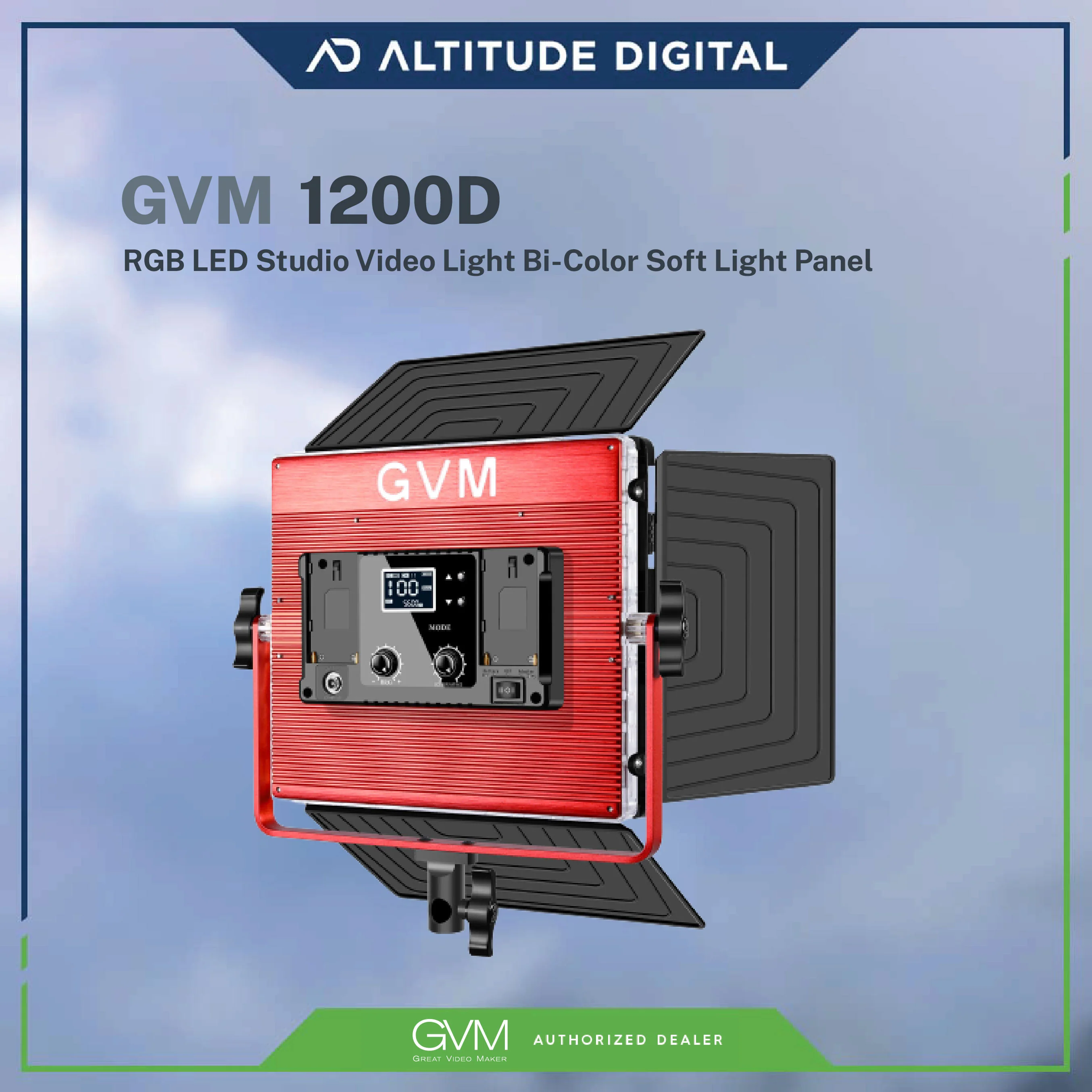 GVM 1200D 50W RGB LED Studio Video Light Bi-Color Light Panel - Image 5
