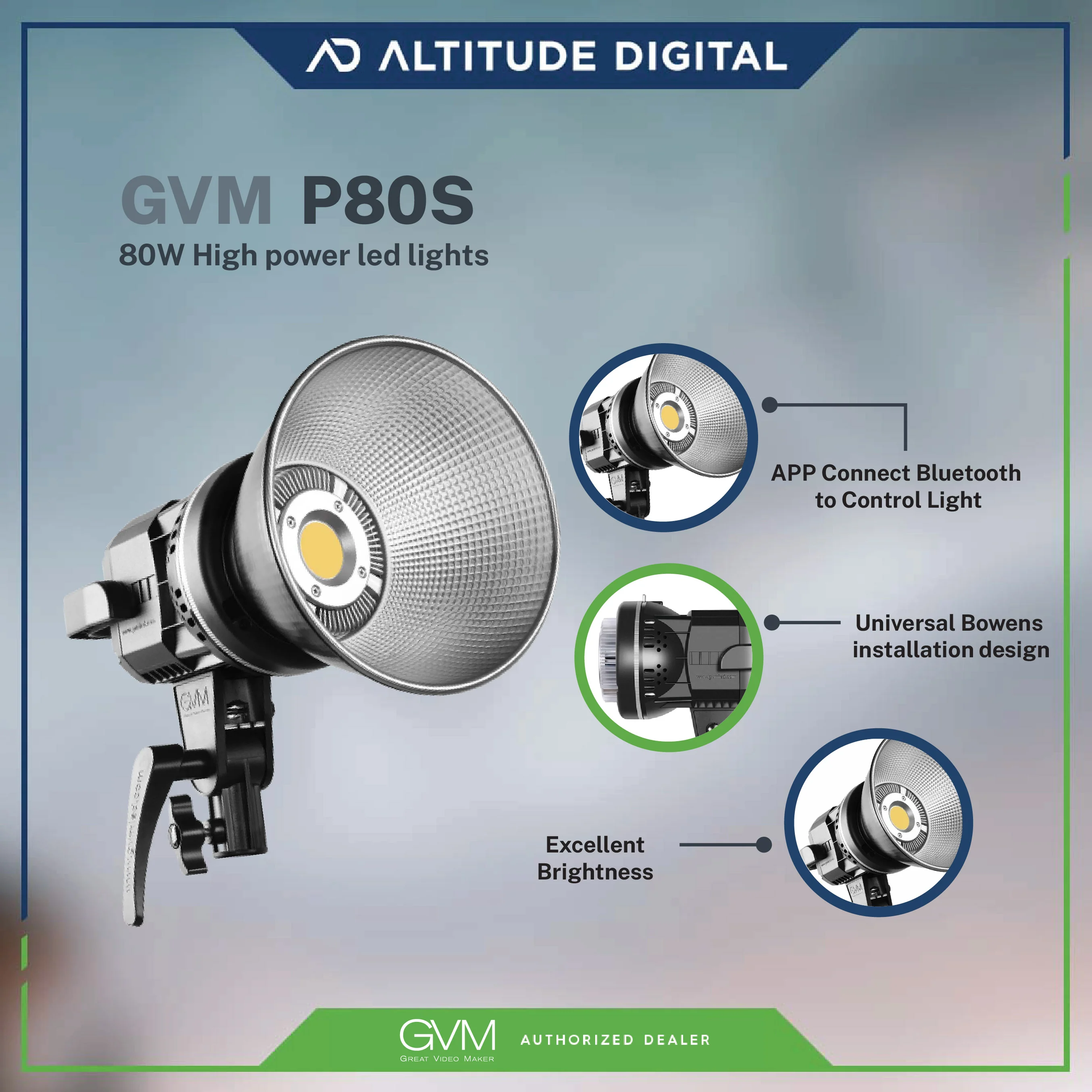 GVM P80S 80W High Power Led Lights - Image 8
