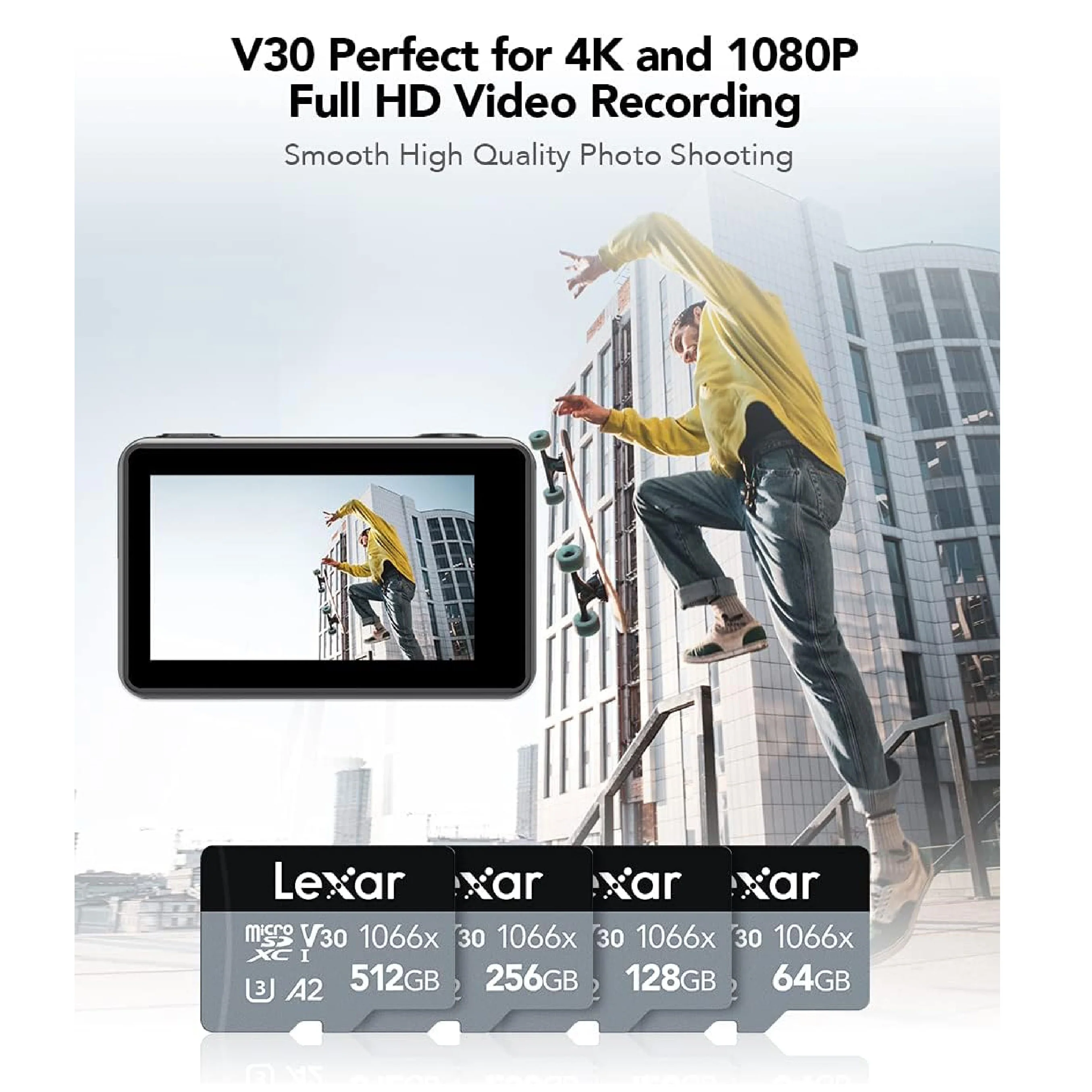 Lexar 64GB microSDXC UHS-I Professional Silver U3 V30 Card - Image 3