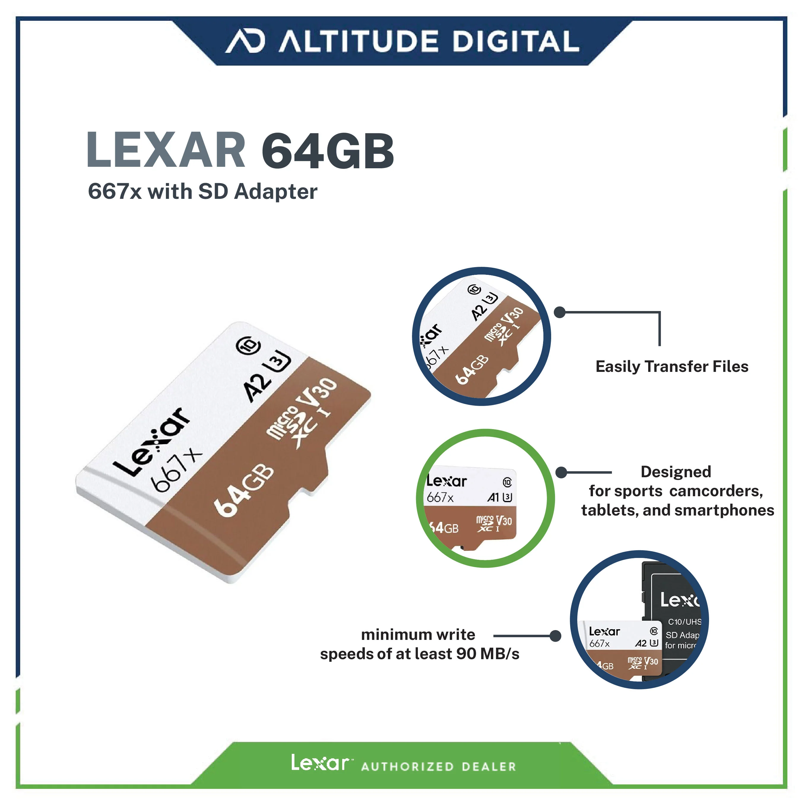 Lexar 64GB Professional 667x UHS-I microSDXC Memory Card with SD Adapter - Image 6