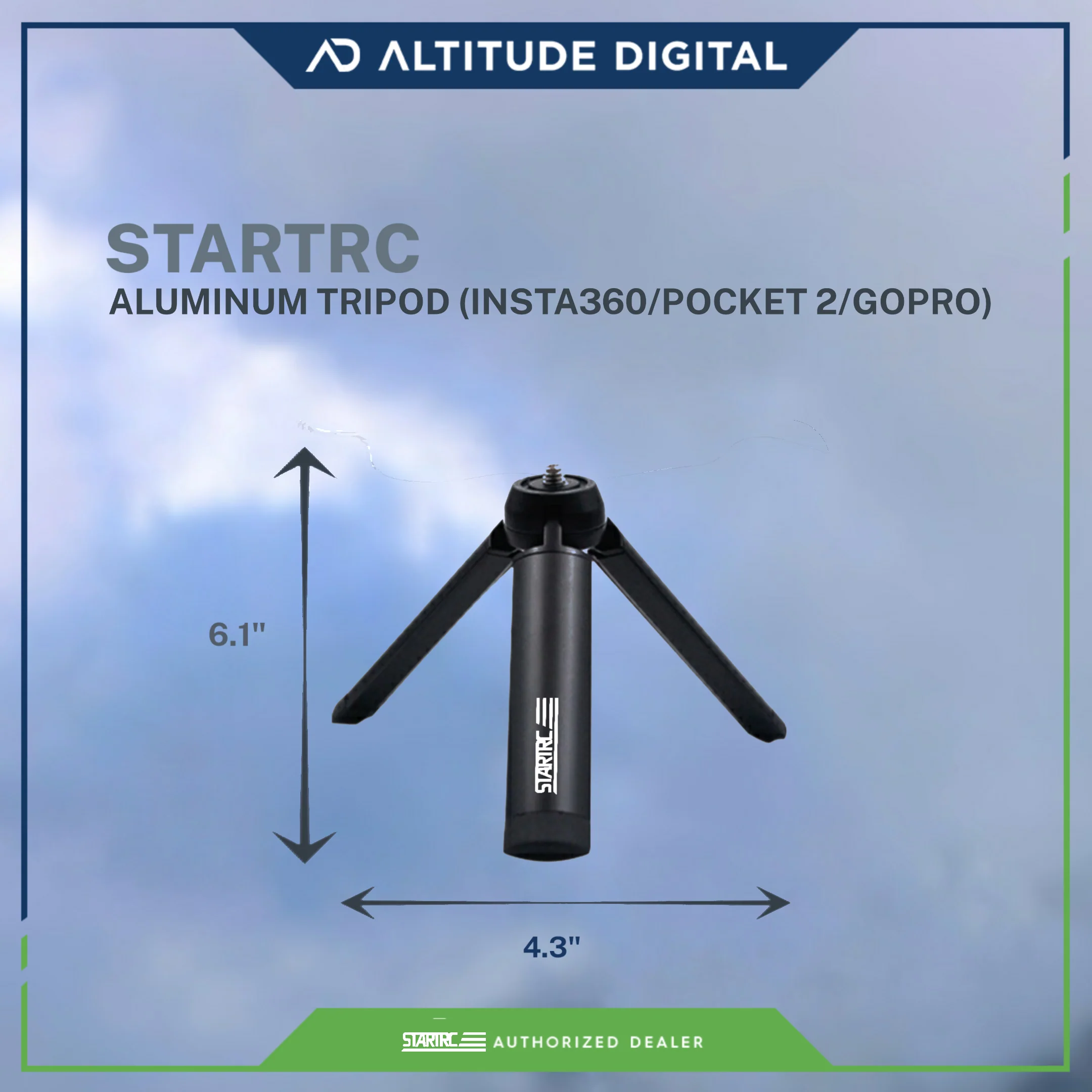 STARTRC Mini Tripod for Selfie Stick Monopod Stabilizer,Handheld Folding Cellphone Aluminum Tripod Mount Stand - Image 3