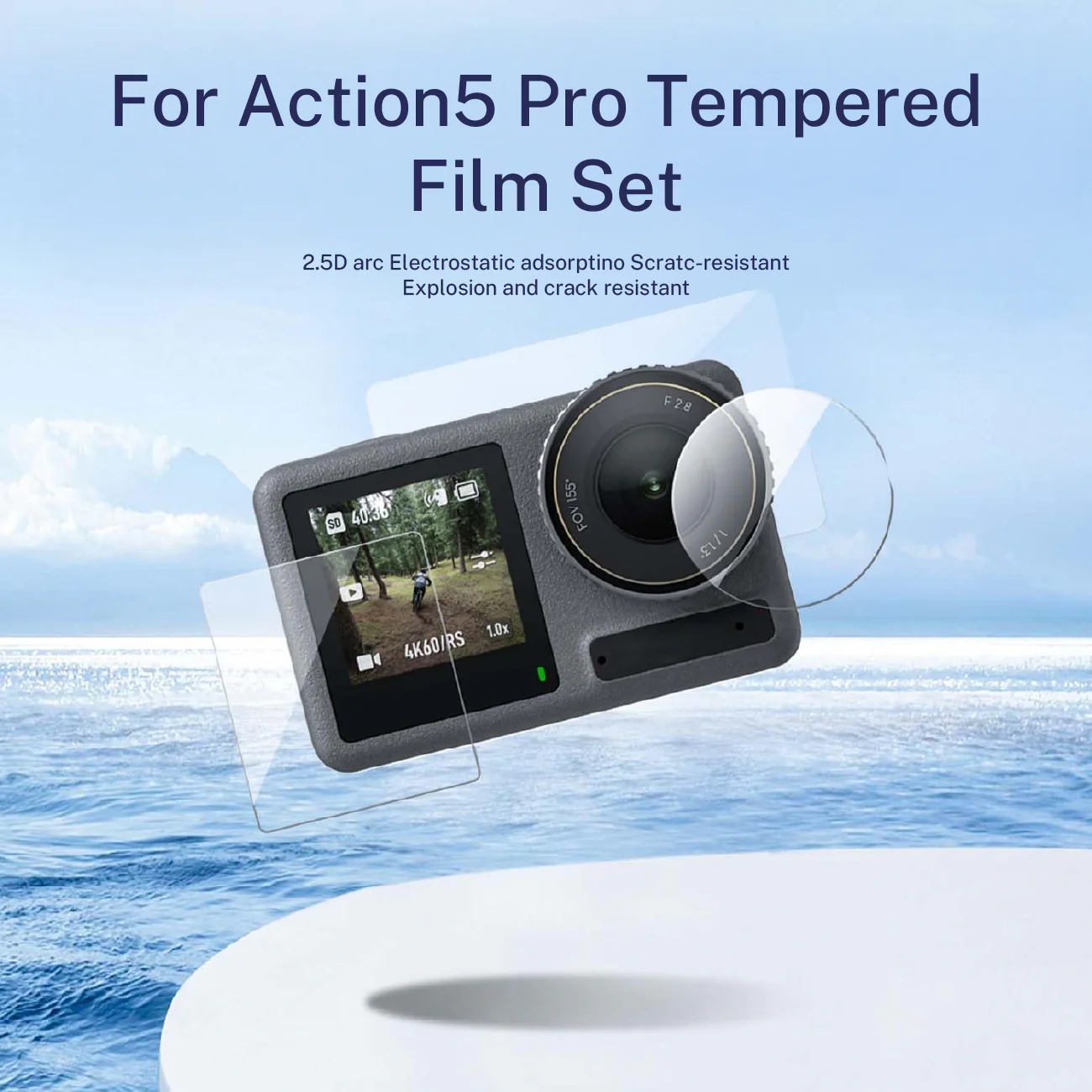 Telesin Tempered Glass Film for DJI Action 5 Pro - Image 5